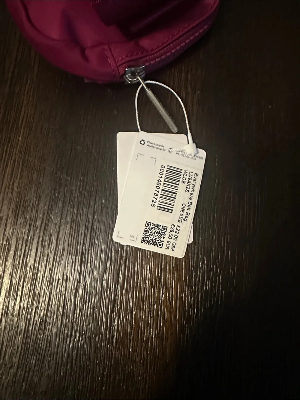 Lululemon Everywhere Belt Bag 1L Dark Purple Pink / Size ONE SIZE; NWT